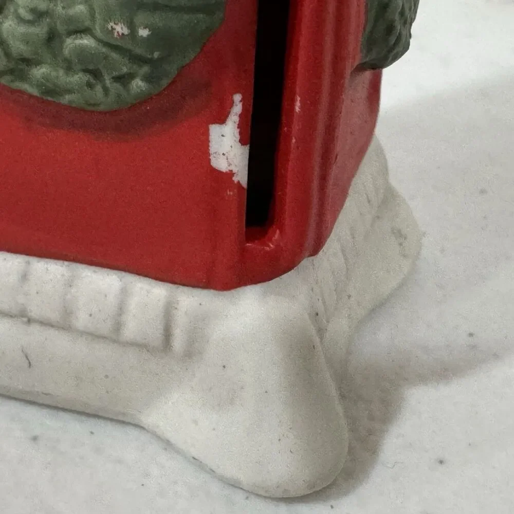 Lemax Dickensville Porcelain Red Telephone Booth Christmas Village 1991